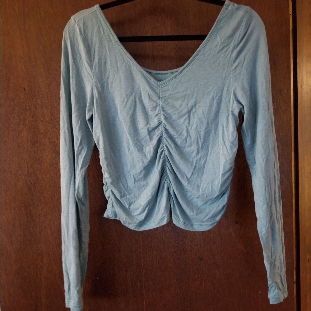 Women's Blue Long Sleeve Top